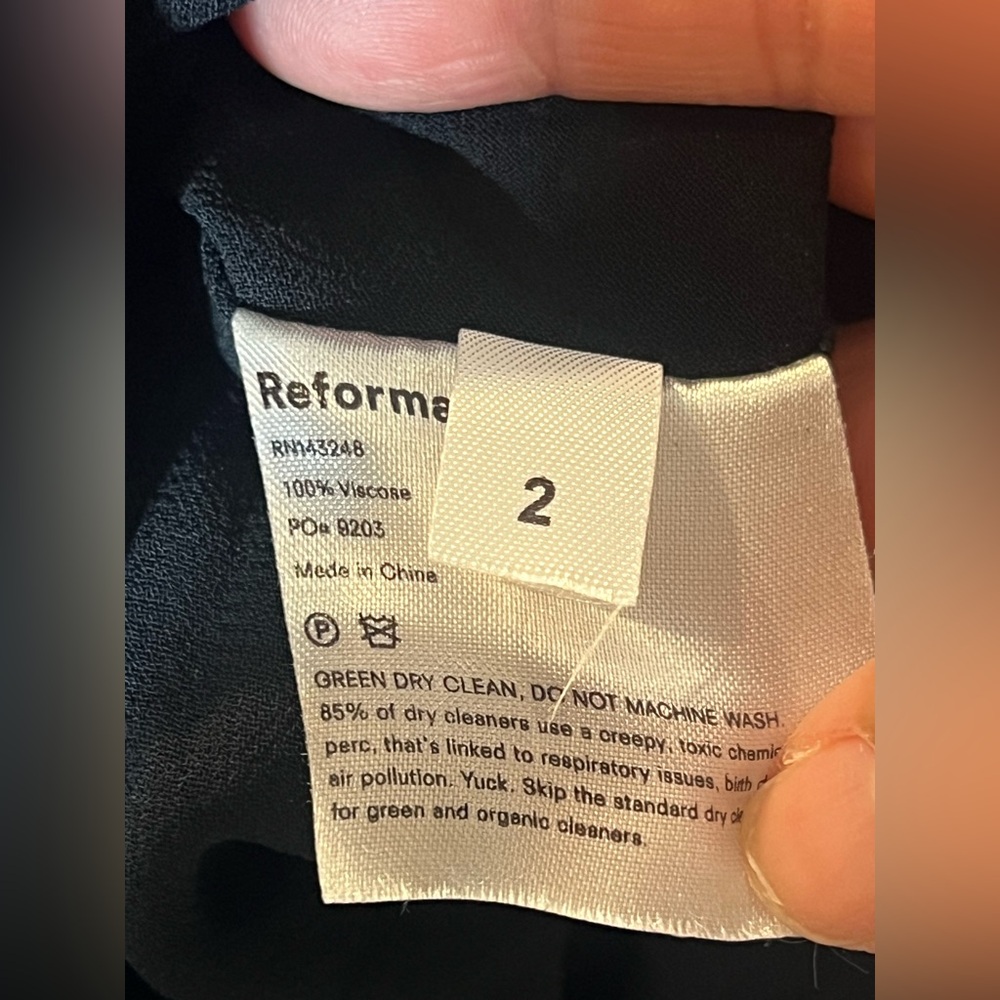 Reformation Floral Midi Dress Floral Print Tie Shoulder Sz 2 - Picture 12 of 16